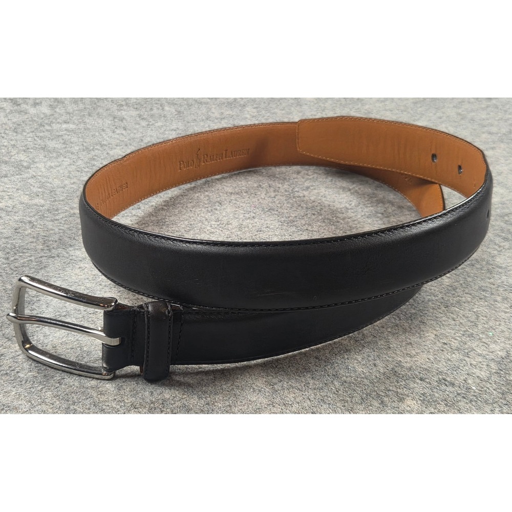 Polo Ralph Lauren Mens Black Genuine Italian Leather Belt 36 2110717-210